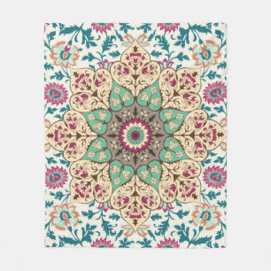Medallion Melange: Multicolor Turkish Style Fleece Blanket