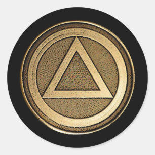 Medallion on Black Recovery Sobriety Sticker