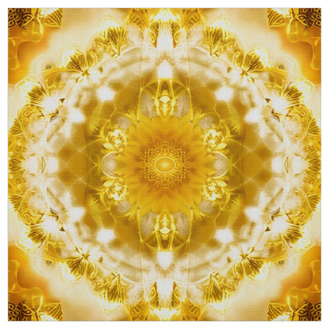 Medallion Pattern in Mustard Yellow Batik Pattern Fabric (Swatch)