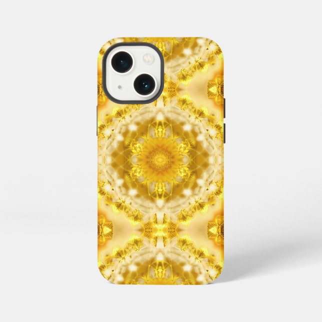 Medallion Pattern in Mustard Yellow Batik Pattern iPhone Case (Back)
