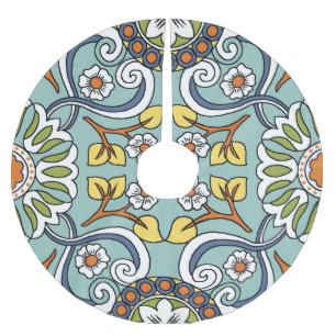 Medallion Turkish Style Vintage Pattern Brushed Polyester Tree Skirt