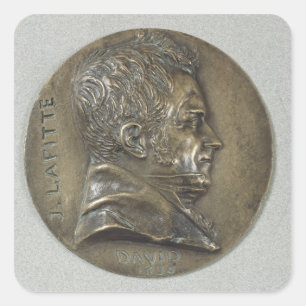 Medallion with a portrait of Jacques Lafitte Square Sticker