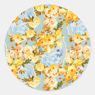 Medallions and Roses Classic Round Sticker