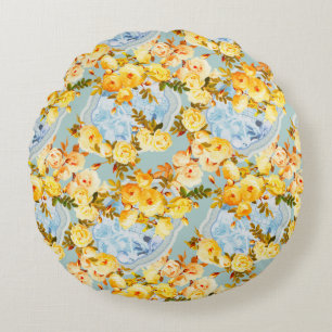 Medallions and Roses Round Cushion