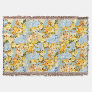 Medallions and Roses Throw Blanket