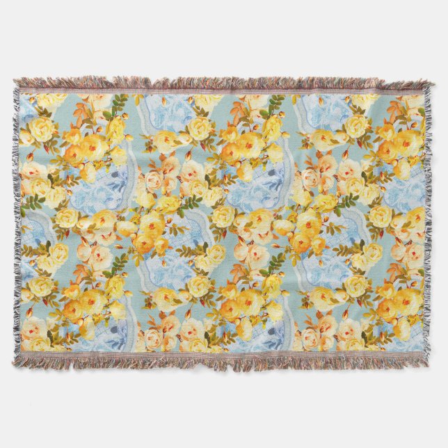 Medallions and Roses Throw Blanket (Front)