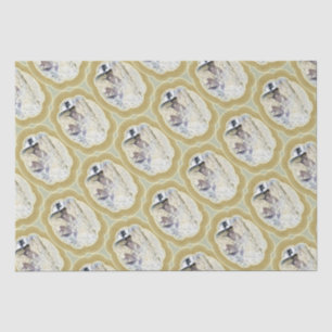 Medallions in Blue and Earth Green Tissue Paper