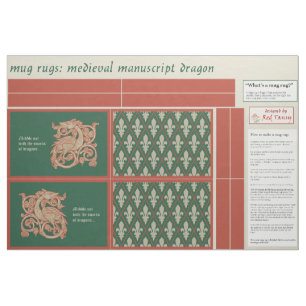 "Meddle Not" Dragon DIY Mug Rugs Fabric