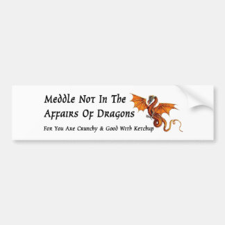 Meddle Not In The Affairs of Dragons Bumper Sticker