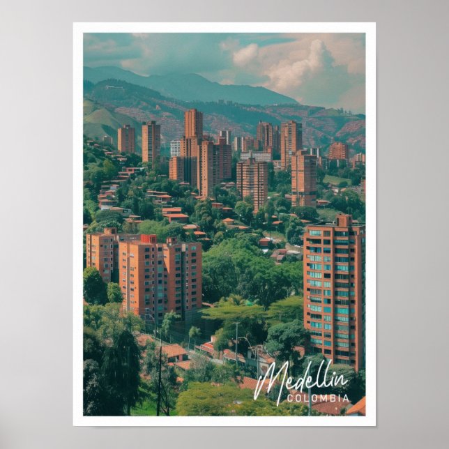 Medellin Colombia Art travel famous place Poster (Front)