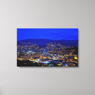 Medellin, Colombia at Night Canvas Print