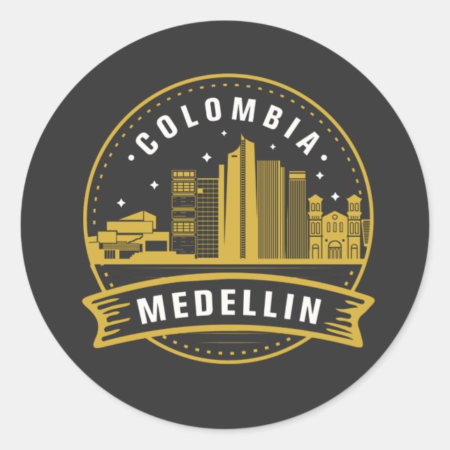 Medellin Colombia  Classic Round Sticker (Front)