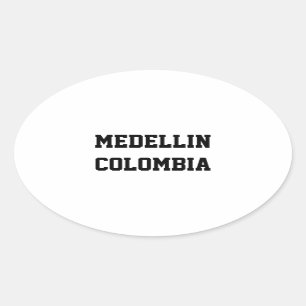 Medellin Colombia oval stickers