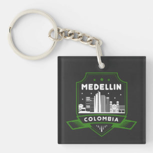 Medellin Colombia Skyline Acrylic Keychain