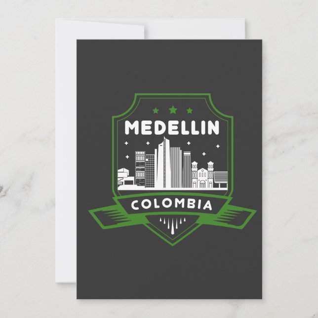 Medellin Colombia Skyline Invitation card (Front)