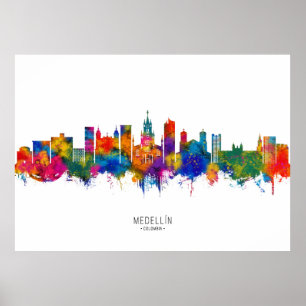 Medellin Colombia Skyline Poster