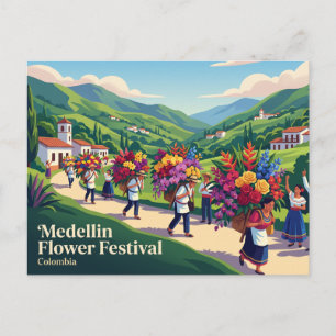 Medellin Flower Festival Colombia Postcard