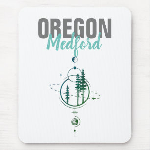 Medford Oregon Geometric Trees Mouse Mat