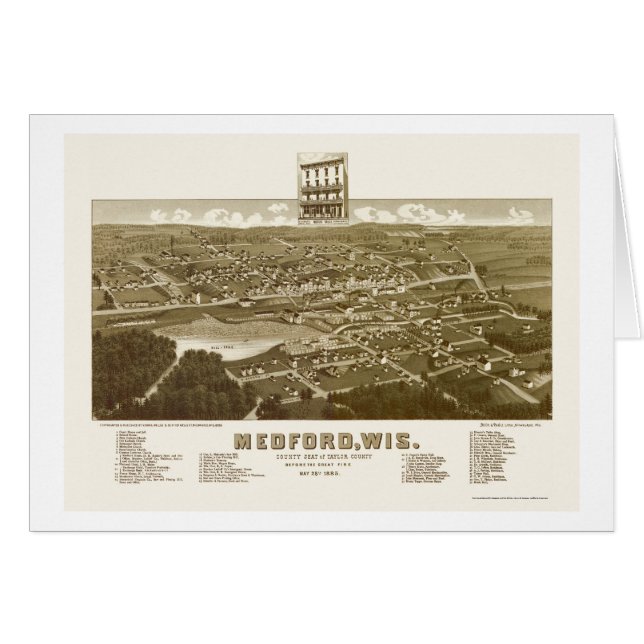 Medford, WI Panoramic Map - 1885 (Front Horizontal)