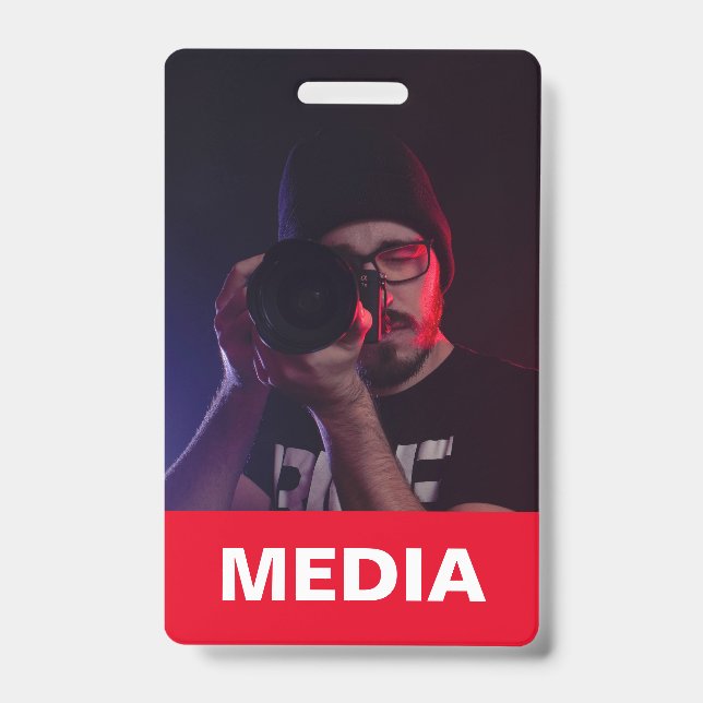 Media All Access Pass Photo ID  Badge (Front)
