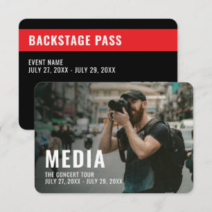 Media Backstage Pass 3.5" x 5" ID Badge Invitation