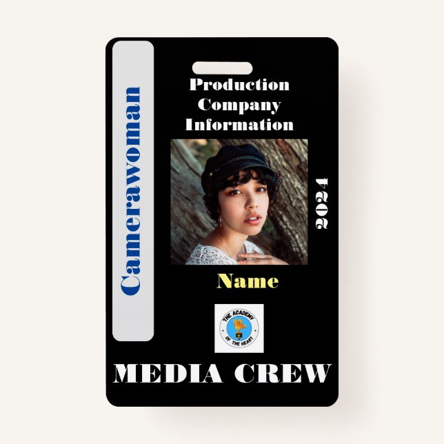 Media Crew Badge ID Badge (Front)