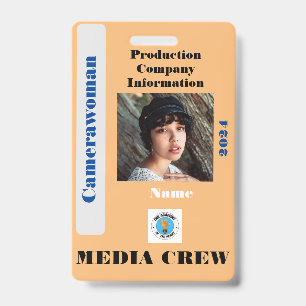 Media Crew Badge ID Badge