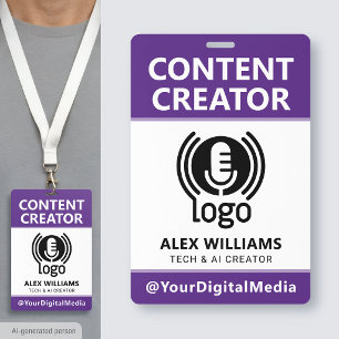 Media ID Pass Logo Content Creator Purple Security Badge