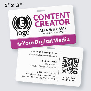 Media ID Pass Logo Tag Pink Security Badge