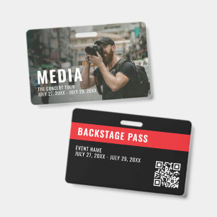 Media Modern Backstage Pass ID Badge