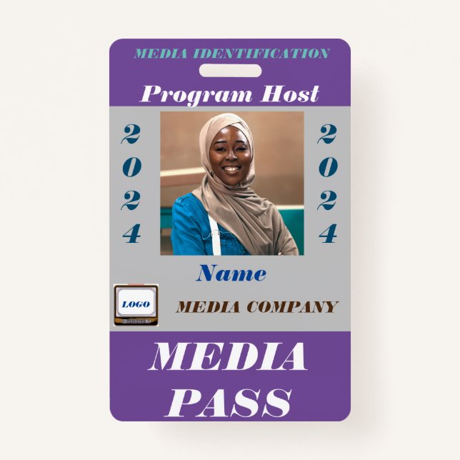 Media Pass ID Badge (Front)