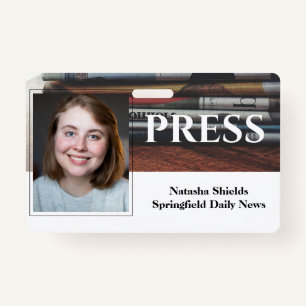 Media Press Employee Staff Photo ID With Name ID Badge