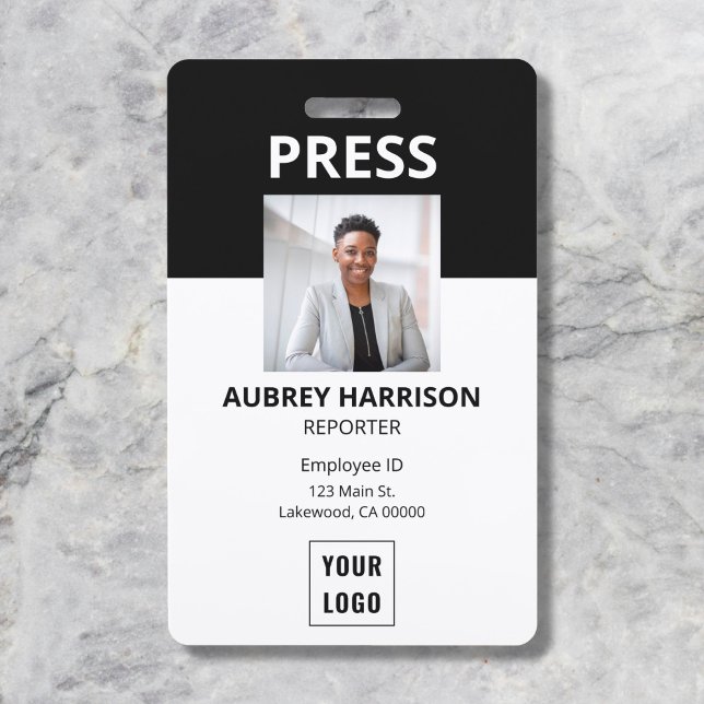 Media Press Logo Photo ID Badge (Creator Uploaded)
