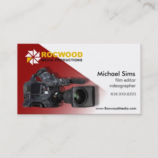 "Media Production" Consultant, Film Editor, Video Business Card (Front)