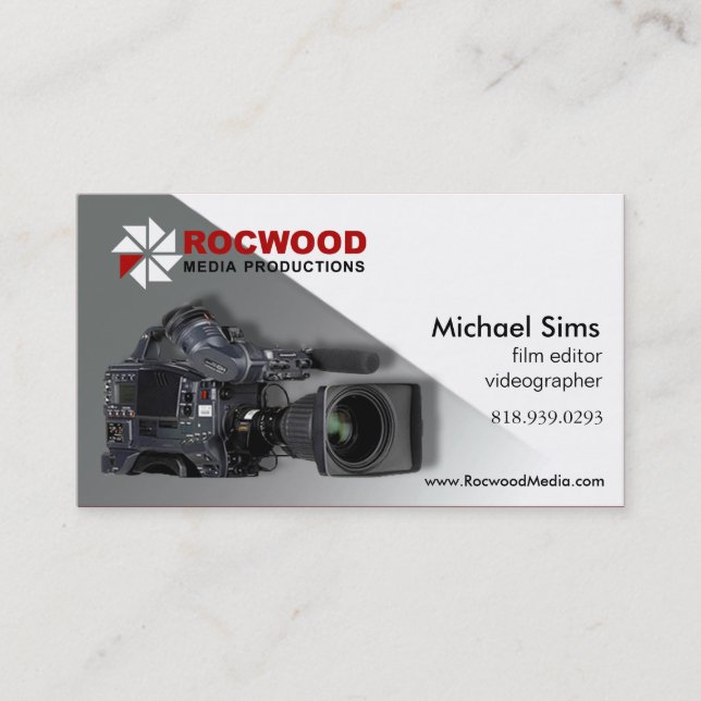 "Media Production" Consultant, Film Editor, Video Business Card (Front)
