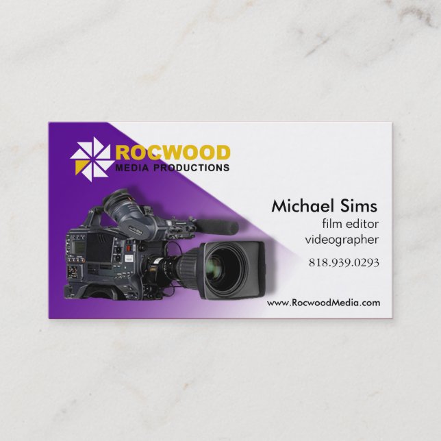 "Media Production" Consultant, Film Editor, Video Business Card (Front)