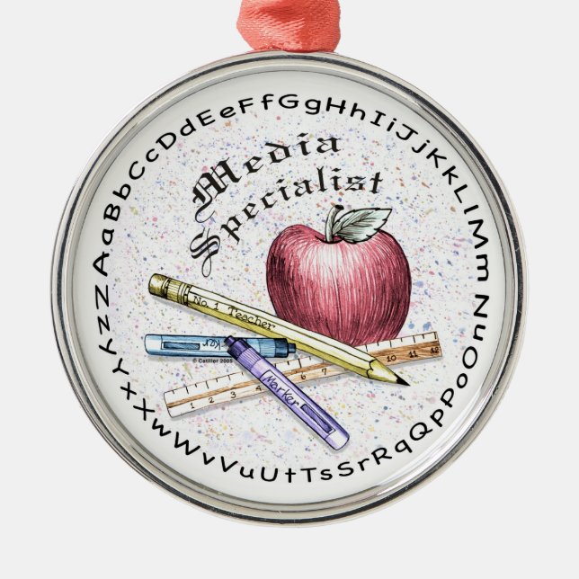 Media Specialist Premium Round Ornament (Front)