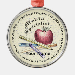 Media Specialist Premium Round Ornament