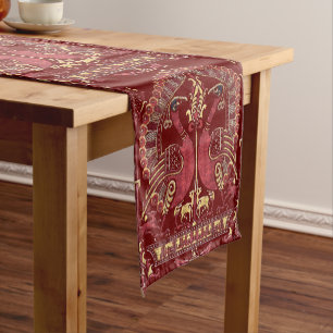 Mediaeval 12th Century Peacock Pattern Short Table Runner