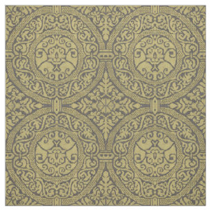Mediaeval 16th Century Round Foliage Pattern Fabri Fabric