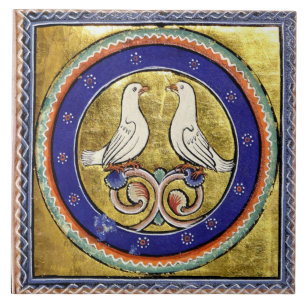 Mediaeval Aberdeen Bestiary Doves Ceramic Tile