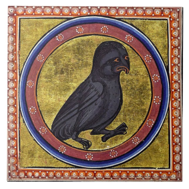Mediaeval Aberdeen Bestiary Owl Tile (Front)