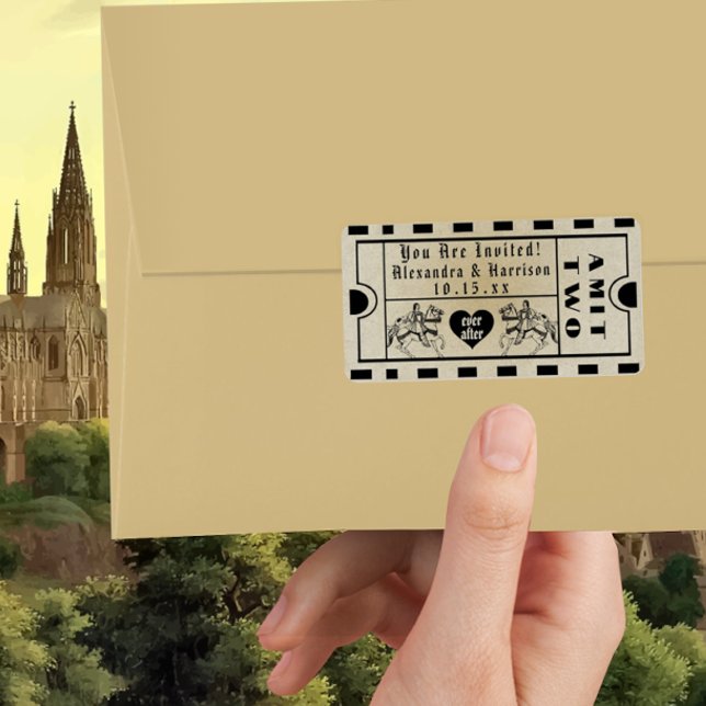 Mediaeval Admit One Save the Date  Label (Creator Uploaded)