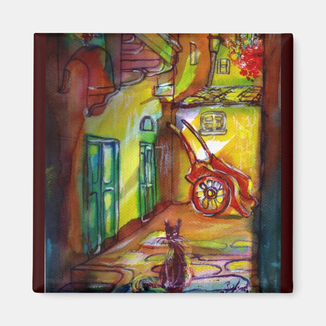 Mediaeval alley by night in Florence -detail Magnet (Front)