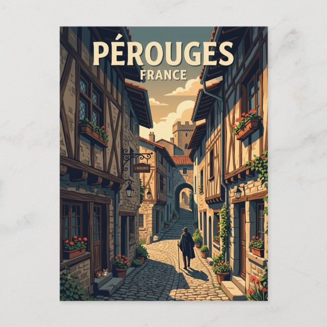 Mediaeval Alley of Pérouges France Postcard (Front)