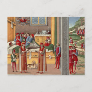 Mediaeval amputation scene postcard