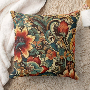 Mediaeval Antique Inspired Floral Motifs Cushion