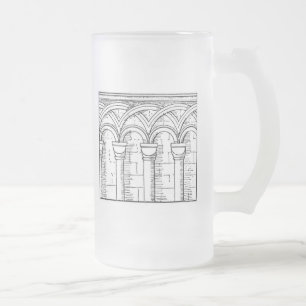 Mediaeval Architecture Frosted Glass Beer Mug