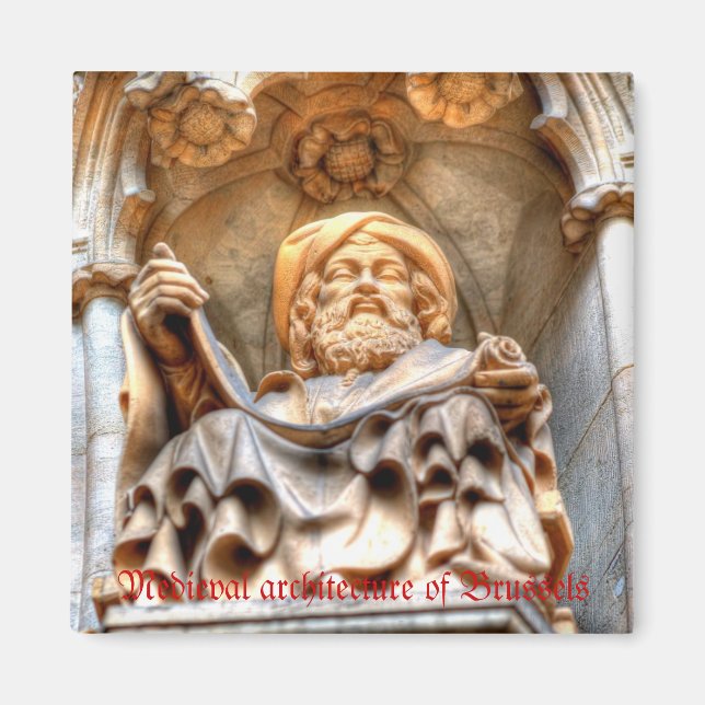 Mediaeval architecture of Grand place in Brussels Magnet (Front)