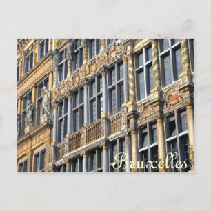 Mediaeval architecture of Grand place in Brussels Postcard